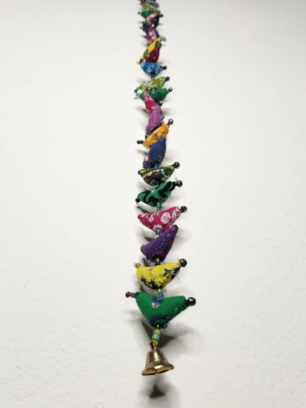 Handmade 30-Bird Bell Tota Traditional Indian Hanging Decoration Colorful Birds
